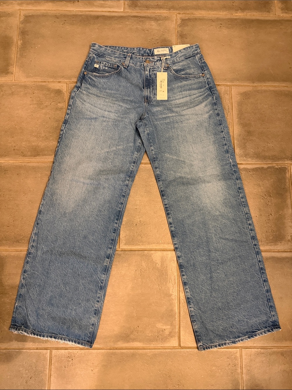 AG Adriano Goldschmied Light Blue Wide-Leg Jeans